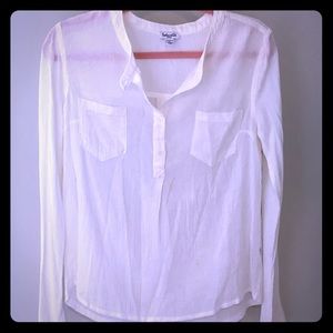 Splendid sheer linen/cotton long sleeve